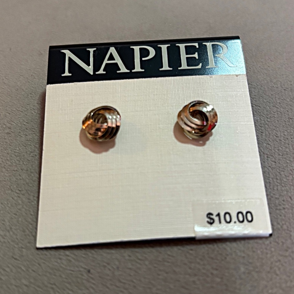 Napier Silver-Tone Twisted Earrings